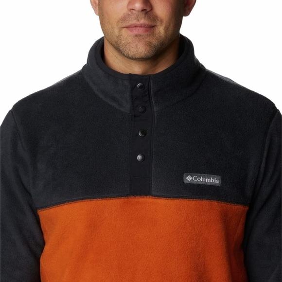 NWT Mens Columbia Steens Mountain Half Snap Warm Copper/Black Fleece Jacket Sz M - Picture 3 of 11